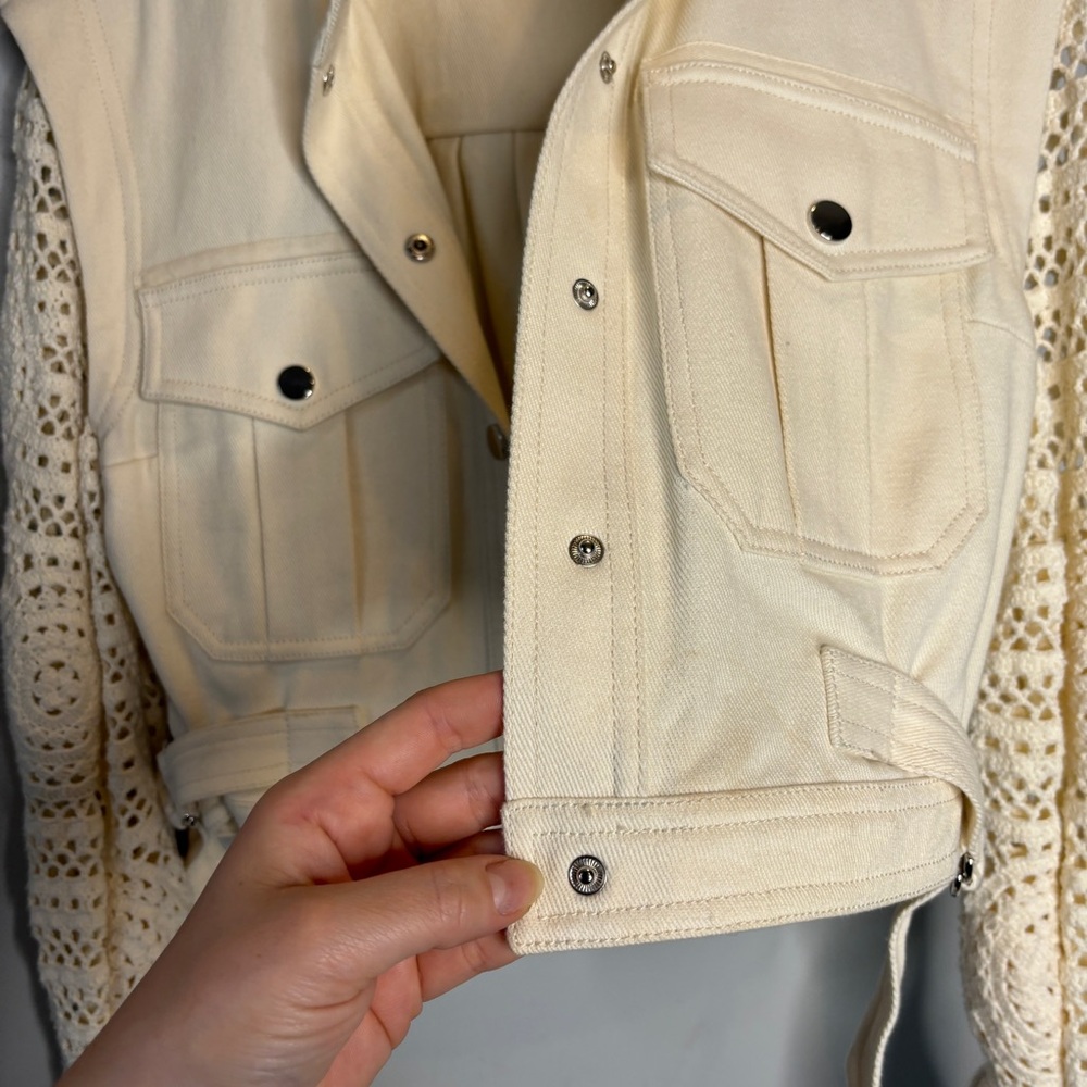 Veronica Beard Aylin Crochet-Sleeve Jacket - Picture 6 of 11